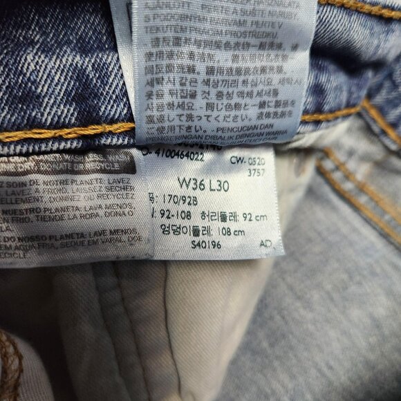 Levis‎ 505 Jeans Mens 34 36x30 Blue Medium Wash Straight Leg Zipper Fly Denim - Picture 8 of 15